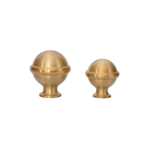 solid-brass-cupboard-knob-ringed-ball solid brass cupboard knob shaped like a ringed ball.
