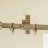 solid brass curtain end bracket shown with curtain pole