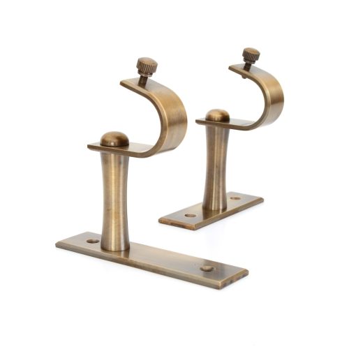 solid brass curtain brackets with antique finish