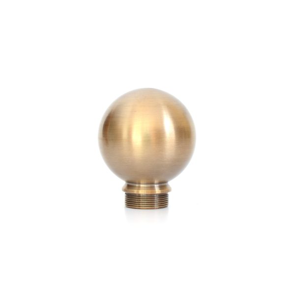 solid brass ball shaped curtain finial in antique finish