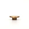 solid brass button shaped curtain finial in antique finish