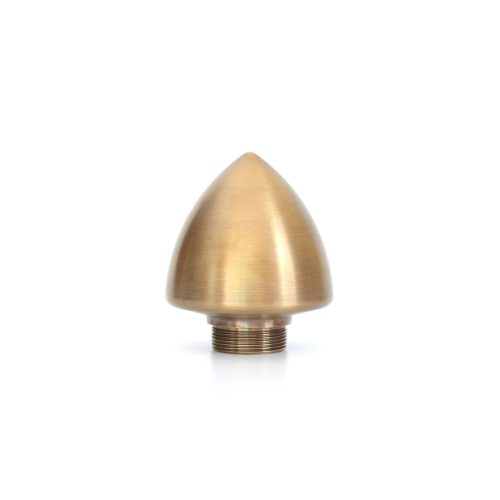 solid brass point shaped curtain finial in antique finish