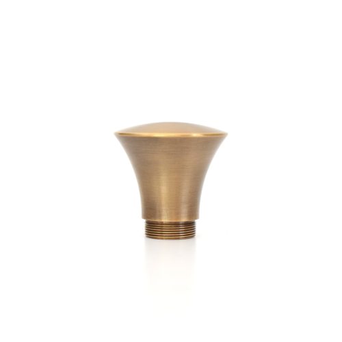 solid brass trumpet shaped curtain finial in antique finish