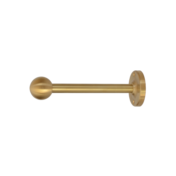 solid brass curtain holdback with ball shaped end