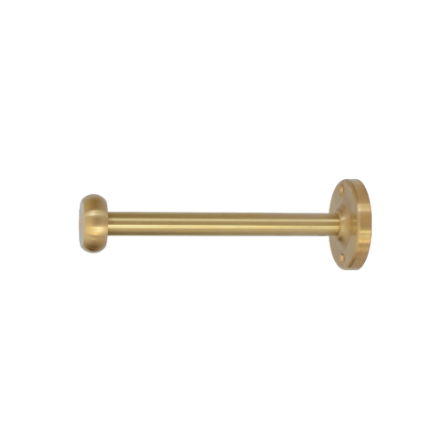 solid brass curtain holdback with button shaped end.