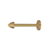 solid brass curtain holdback with pointed end.
