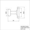 solid brass robe hook drawing with dimensions