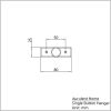 solid brass single wall hanger hook drawing with dimensions