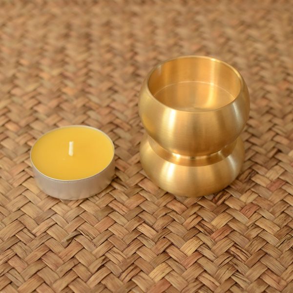 solid brass tealight candle holder