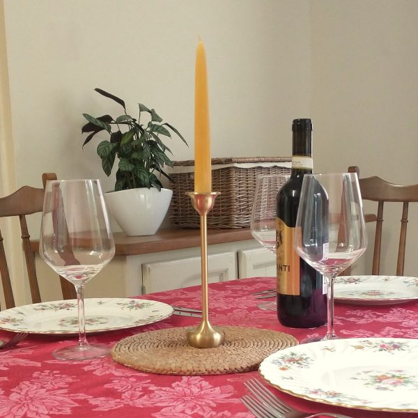 Brass Dinner Candle Holder - Tall Stem